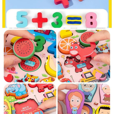 Bộ Bảng Gỗ Câu Cá Nam châm Và Ghép Hình Học, Chữ Số, Chữ Cái, Nhiều Chi Tiết Giúp Bé Phát Triển Trí Tuệ Montessori Hàng nhập khẩu Toy kid