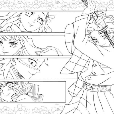 Sách - Demon Slayer: Kimetsu no Yaiba: The Official Coloring Book by Koyoharu Gotouge (UK edition, paperback)