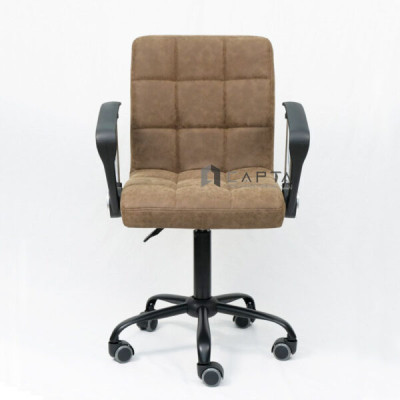 Ghế văn phòng nhỏ gọn nệm giả da lộn màu nâu Ghế xoay làm việc tại nhà CE1010-P Morden Working Chair