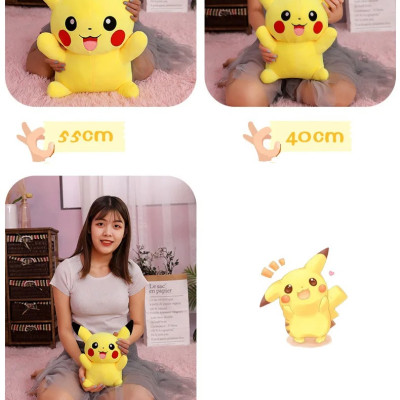 Thú nhồi bông pikachu êm mịn dễ thương cao cấp - Size từ 30cm đến 90cm - Quà tặng gấu bông pikachu nhồi bông dễ thương - Gối ôm mềm mịn cho bé