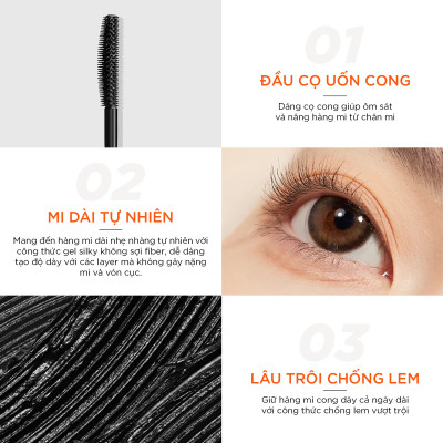 Mascara dài và cong mi tự nhiên dạng gel VACOSI NEOWISE Intense Mascara