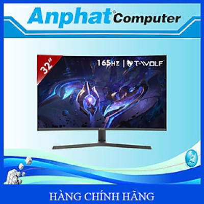 Màn hình LCD T-WOLF TW-C32VQHD165 -2K (32"/VA/2560*1440/165Hz/1ms/ HDMI-DP-SPK/HDMI Cable/Adaptor 12V-5.0A ) – Hàng Chính Hãng