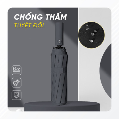 Ô Chống Nắng Che Mưa Cản UV Tự Động Đóng Mở Khung 12 Xương - Dù Đi Mưa 