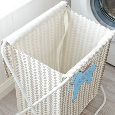 Giỏ sọt SmileBox đựng quần áo giặt có nắp che, sọt quần áo có khung sắt xếp gọn cỡ lớn vải chống thấm- Hàng chính hãng