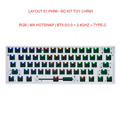 Bộ kit phím cơ Newmen GM610 61keys, RGB backlight - Hàng Chính Hãng 