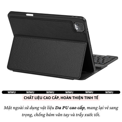 Case bao da bàn phím bluetooth bảo vệ 360 độ hiệu WIWU Protective Keyboard cho iPad Pro 11 13 inch M4 Pro 11 2020/21/22 Air 4/5/6/7 Gen 7 8 9 10.2 inch 10.5 inch Gen 10 10.9 inch - Bàn phím từ tính nam châm tháo rời, tích hợp giá đỡ - Hàng nhập khẩu