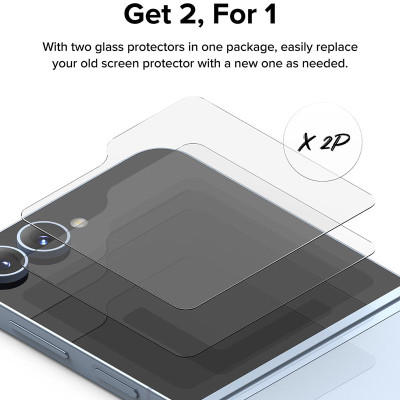 Bộ 2 Miếng Dán cường lực Ringke cho Samsung Galaxy Z Flip 6 RINGKE Cover Display Tempered Glass (Màn hình ngoài)_ Hàng chính hãng