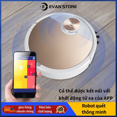 Robot Hút Bụi Lau Nhà, Máy Hút Bụi Thông Minh,Thiết kế nhỏ gọn làm sạch các vị trí khó như gầm giường ,tủ , ghế sofa . Hàng Nhập Khẩu
