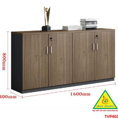 Tủ hồ sơ văn phòng, tủ tài liệu thấp gỗ MDF TVP402 - NỘI THẤT LẮP RÁP VIENDONGADV