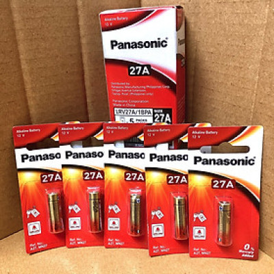 Pin Kiềm Alkaline cửa cuốn A27, 27A 12 VOLT PANASONIC LRV27 (hộp 5 viên) - Hàng chính hãng