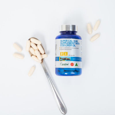 Viên Uống Bổ Sung Canxi & Omega 3 Careline Super Calcium Supplement With Cod Liver Oil 60 Viên/Hộp