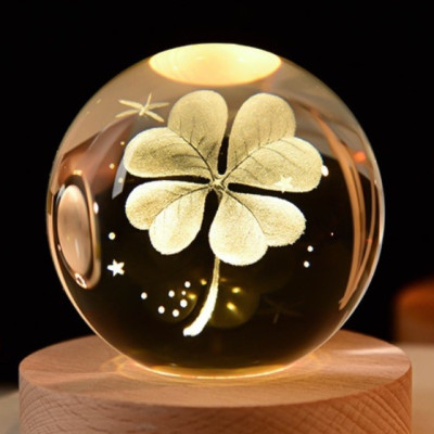 Quả cầu pha lê 3d tuyết phát sáng, đèn trang trí phòng ngủ, quà sinh nhật lưu niệm, decor để bàn làm việc- Hàng Chính Hãng