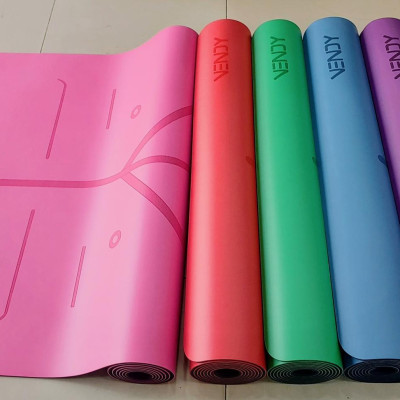 Thảm Yoga Chống Trượt Cao Su Định Tuyến VENDY Siêu Bám Tay, Chính Hãng Đài Loan - Tặng Kèm Túi Thảm