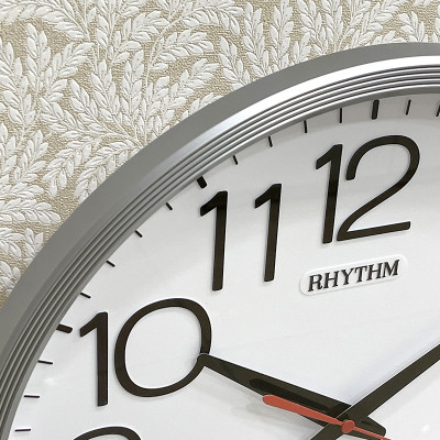 Đồng hồ treo tường Nhật Bản Rhythm CMG495CR19,Kích thước 36.0 x 4.4cm, 855g, Vỏ nhựa cao cấp, dùng PIN