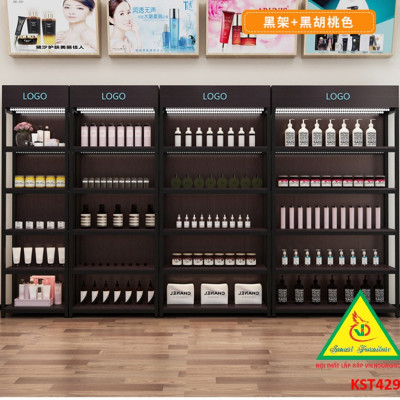 Kệ trưng bày sản phẩm, hàng hóa , kệ trang trí khung sắt mặt gỗ KST429 - NỘI THẤT LẮP RÁP VIENDONGADV