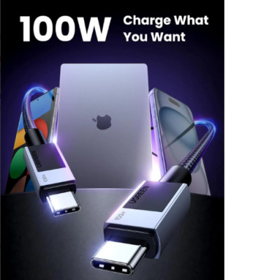Cáp sạc nhanh  USB Type-C to USB Type C 100W 5A Ugreen 45063 (1m) - Hàng Chính Hãng