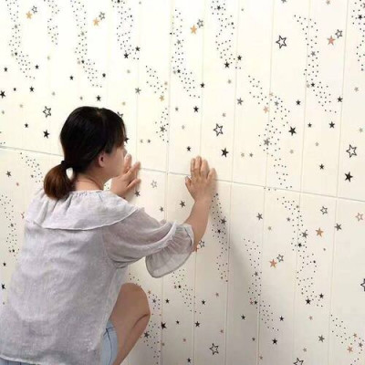 Bộ 10 Tấm Xốp Dán Tường Vân Gỗ Sao Cách Âm, Chống Va Đập, Bền Đẹp, Sang Trọng 