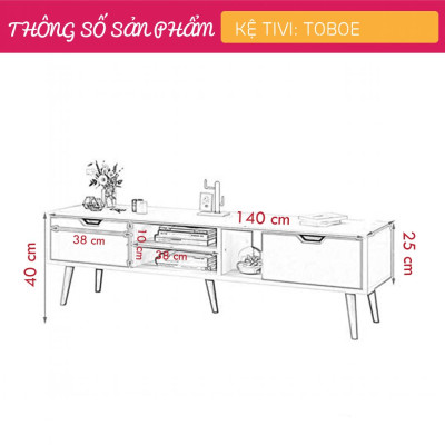 Kệ TV hiện đại gỗ công nghiệp SMLIFE Toboe