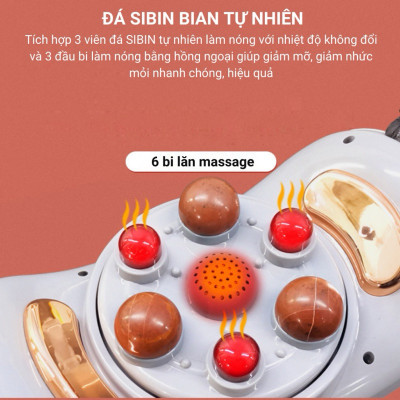 Máy massage bụng đa năng BM - B46, tích hợp đá nóng Himalaya giúp tan mỡ bụng, chân đùi, an toàn cho người sử dụng
