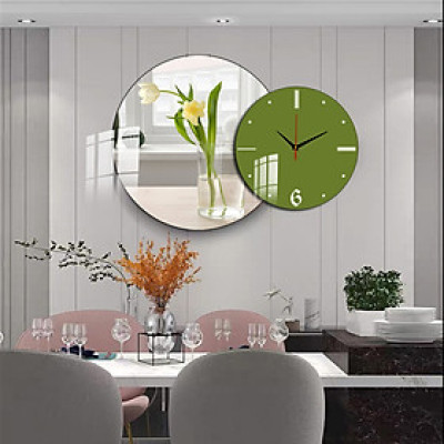 COMBO ĐỒNG HỒ TREO TƯỜNG PHA LÊ, ĐỒNG HỒ TRANG TRÍ, ĐỒNG HỒ TRANH TRÁNG GƯƠNG PVP-DHTT1-01