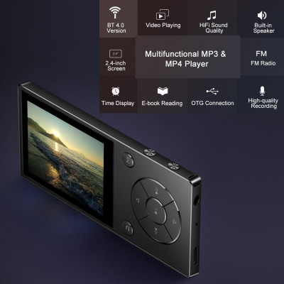 Máy nghe nhạc thể thao Bluetooth Mp3 Sport Ruizu D11 Bộ nhớ trong 8GB Phím cứng hỗ trợ xem video - Hàng Chính Hãng