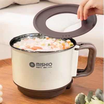 Nồi Lẩu Điện Mini 1.5L Mishio MK392 600W lòng nồi inox 304 không gỉ sét - hàng chính hãng