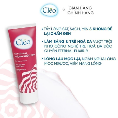 Kem tẩy lông Cléo đa vùng Hương Nước Hoa - sạch lông trẻ hóa da, an toàn-không đau-hiệu quả-nhanh trong 5 phút 50G