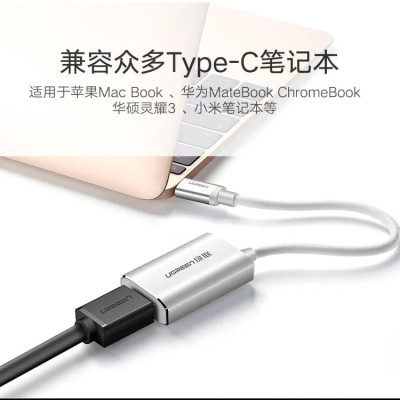 Ugreen UG40867CM115TK 15CM màu Bạc Bộ chuyển đổi TYPE C sang MINI DISPLAYPORT vỏ bọc nhôm - HÀNG CHÍNH HÃNG