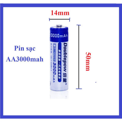 Combo Bộ Sạc nhanh Tự ngắt Tốc Độ Cao Màn Hình LCD Tặng 4 Pin AA 3000mAh Doublepow