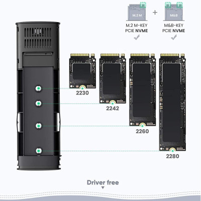 Ugreen UG10902CM400TK 0.5M m.2 nvme usb type c 10gbps hộp ổ cứng ssd màu xám kèm cáp 2 đầu C 3.1 Gen 1 - HÀNG CHÍNH HÃNG