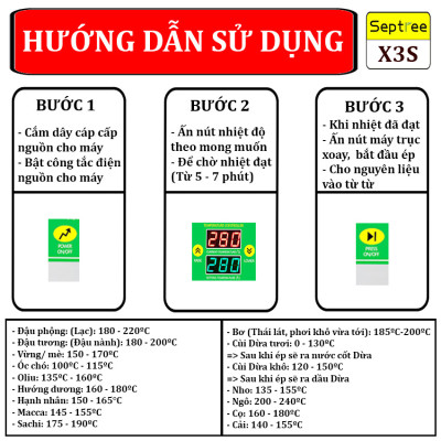 [HÀNG CHÍNH HÃNG] Máy ép dầu ăn thực vật chuyên dụng, dùng trong gia đình. Thương hiệu Mỹ cao cấp Septree - X3S