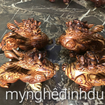 Cặp tỳ hưu hút tài lộc bằng gỗ trắc kt 20×12×8cm 