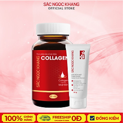 Collagen Sắc Ngọc Khang thế hệ mới 100% nguyên liệu nhập khẩu từ Nhật Bản Hộp 60 viên