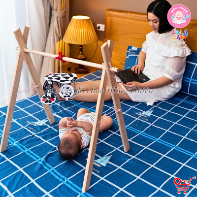 Kệ chữ A cho trẻ sơ sinh - Đồ chơi cho bé Lalala baby có chốt 2 đầu chắc chắn, gấp gọn, giao HỎA TỐC