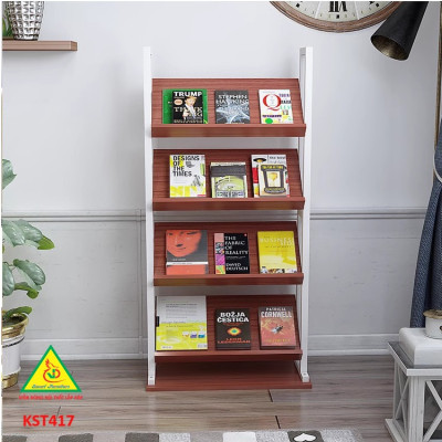 Kệ trưng bày sản phẩm, hàng hóa , kệ trang trí khung sắt mặt gỗ KST417- Nội thất lắp ráp Viễn Đông Adv