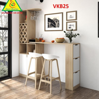 Quầy bar mini kết hợp tủ rượu VKB25 ( không kèm ghế) - Nội thất lắp ráp Viendong Adv
