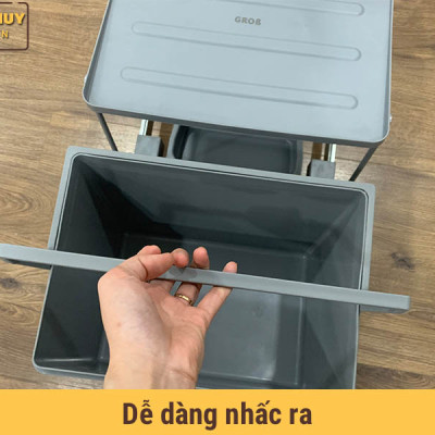 Thùng rác âm tủ bếp nhấn mở tự động cam kết chính hãng Grob
