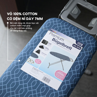 Bàn để ủi, cầu là quần áo dạng đứng LEBENLANG LBB363, khung bằng thép tặng tấm lót thay thế - hàng chính hãng