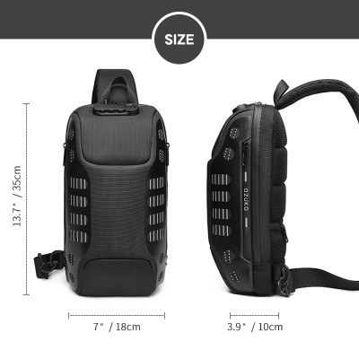 Túi đeo chéo ngực Ozuko chống trộm không thấm nước đa năng thời trang dành cho nam