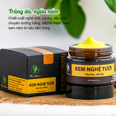 Bộ làm sạch và dưỡng trắng da mặt Wonmom (1 sữa rửa mặt hữu cơ+ 1 kem nghệ tươi)