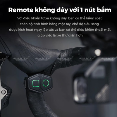 Đèn Xe Đạp Cao Cấp Magic CBL-1600 lumens, pin dung lượng 4000 mAh, tối đa 11h sáng, có chế độ cos/ pha cắt sáng tránh chói, đi kèm giá đỡ và remote (full đủ phụ kiện) - Mai Lee