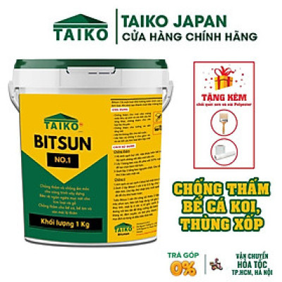 [5 Kg] Sơn Chống Thấm Đa Năng Gốc Bitum TAIKO BITSUN NO2 - Keo Sơn Chống Thấm Bể Cá Koi, Sàn Mái Nhà, Móng Nhà, Bể Âm