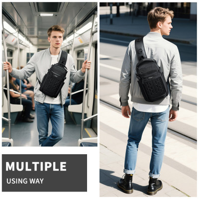 Túi đeo vai thời trang OZUKO Túi đeo chéo nhiều túi ngoài trời chống nước