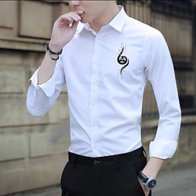 Áo sơ mi in hình họa tiết rắn Chất sơ mi mềm mịn thoáng mát thấm hút mồ hôi tốt. Phong cách sang trọng thanh lịch