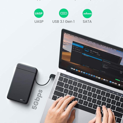 Ugreen UG10904CM352TK tích hợp cáp Type C hỗ trợ 10TB Hộp đựng ổ cứng 2.5 inch - HÀNG CHÍNH HÃNG