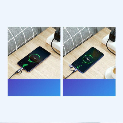 Ugreen UG30875US177TK 1m cáp USB A ra Micro + Type C màu đen dây bện dù đầu bọc nhôm - HÀNG CHÍNH HÃNG