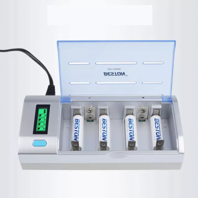 Sạc Pin Đa Năng BESTON C906W dùng cho pin AA/AAA/9V/C/D Sạc nhanh, tự ngắt, có màn hình LCD báo phần trăm