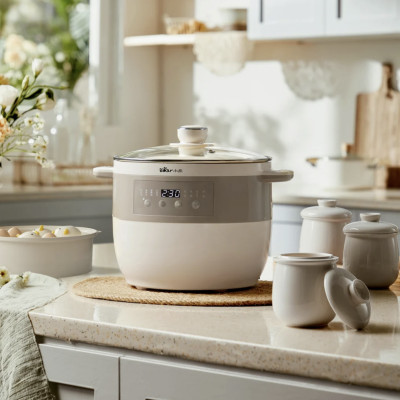 Nồi Chưng Yến, Nồi Hầm Kho Đa Năng, Nồi Nấu Chậm BEAR DDZ-B25Q3 Bản Tiếng Anh 5 Trong 1 BEAR Dung Tích 2.5 Lít Công Suất 400 W - Hàng Chính Hãng