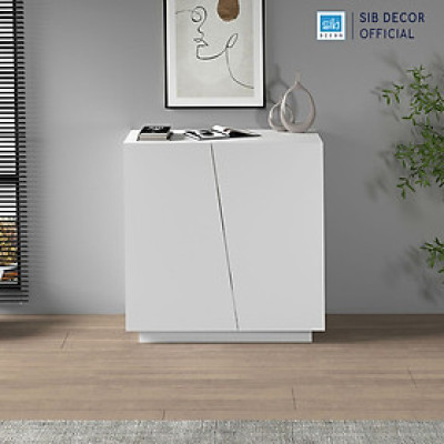 Tủ Hồ Sơ 2 Cánh Cách Điệu, Lưu Trữ Tài Liệu Văn Phòng Màu Trắng Thương Hiệu SIB Decor HS80