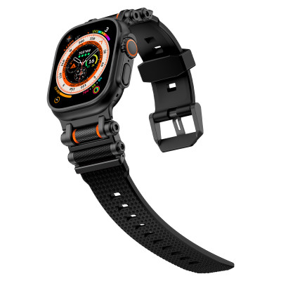 Dây Silicone Đầu Nối Kim Loại Spinner cho Apple Watch Ultra 1/2 & Apple Watch Series 4/5/6/7/8/9/SE/10 Size 44/45/46/49mm - Hàng Chính Hãng